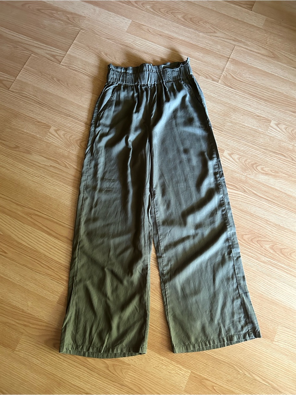 Blue Rain Forest Green High Waisted Wide Leg Casual Pants Women’s Medium